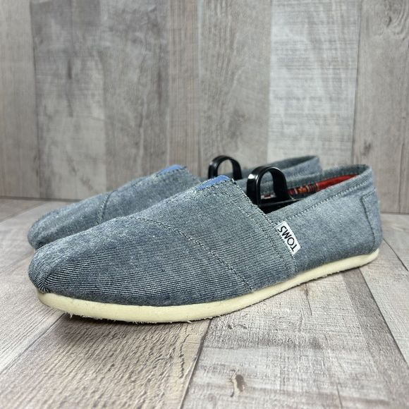 Toms Women's Alpargata Slip On Flats Casual Shoes Chambray Blue Size 7.5 - Picture 1 of 13